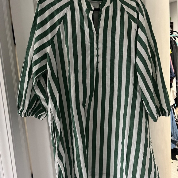POMANDER PLACEGreen Stripe Maryse Mini Caftan sz XL - Picture 5 of 9